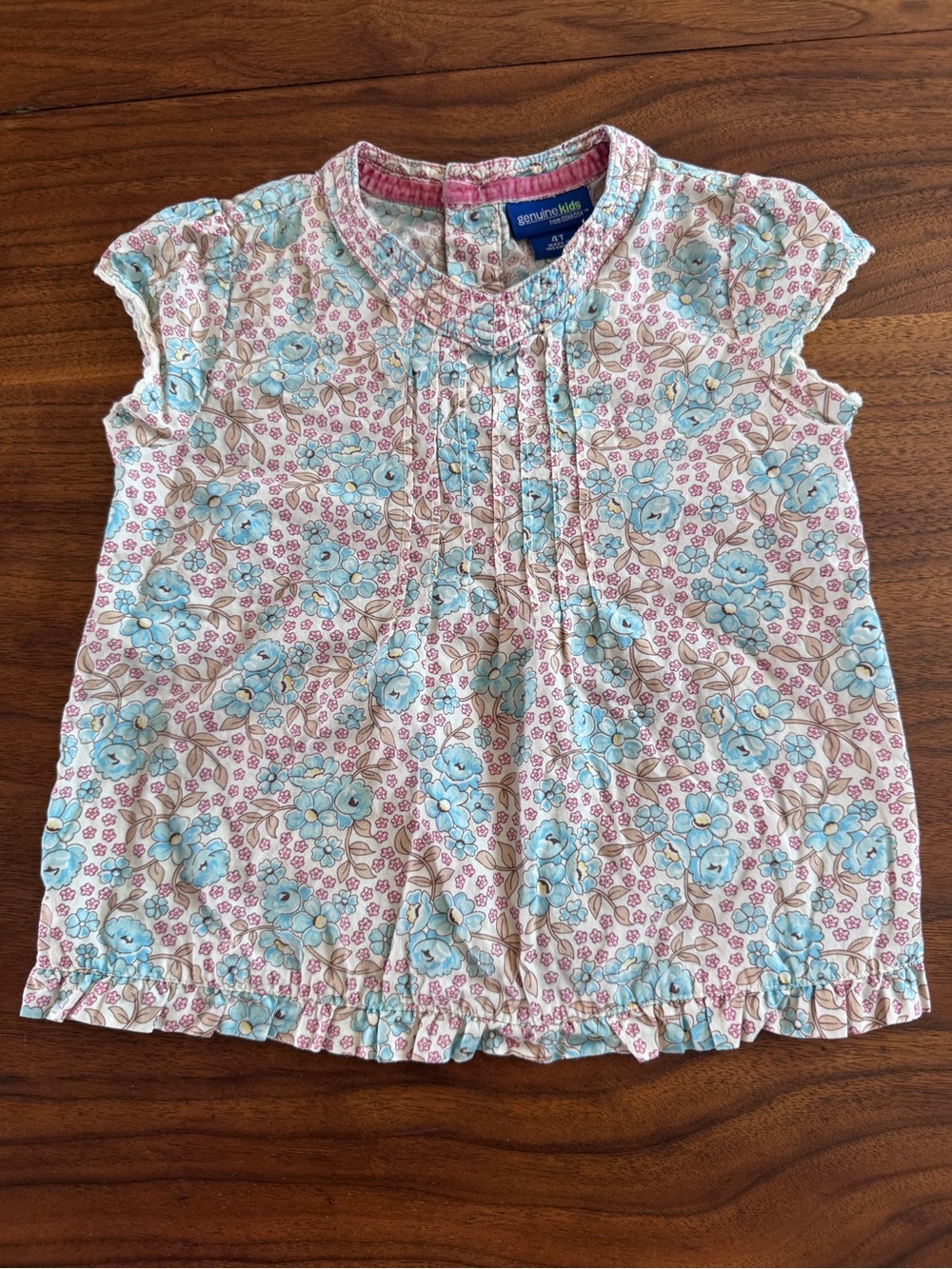 OshKosh Genuine Kids Cotton Floral Dress with Ruffled Hem GUC Size 4T